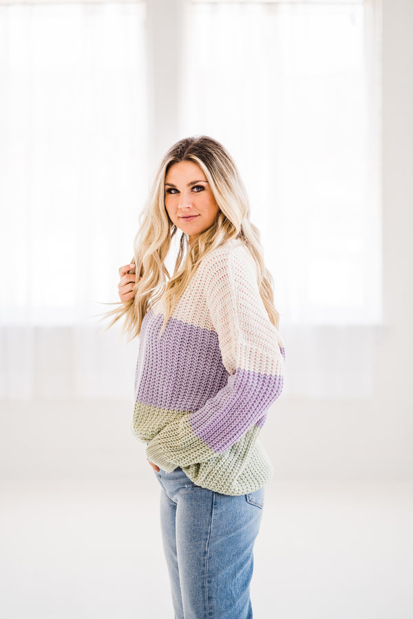 Marissa Color Block Knit Sweater