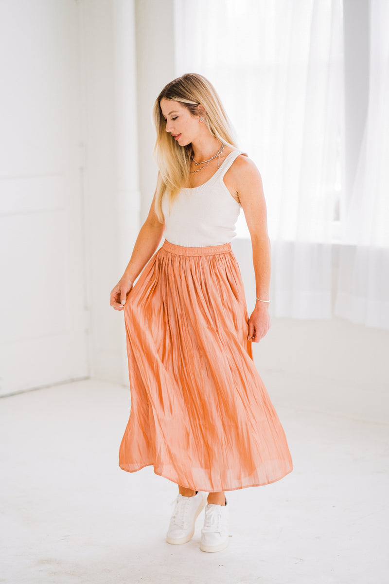 "Time to Shine" Coral Maxi Skirt