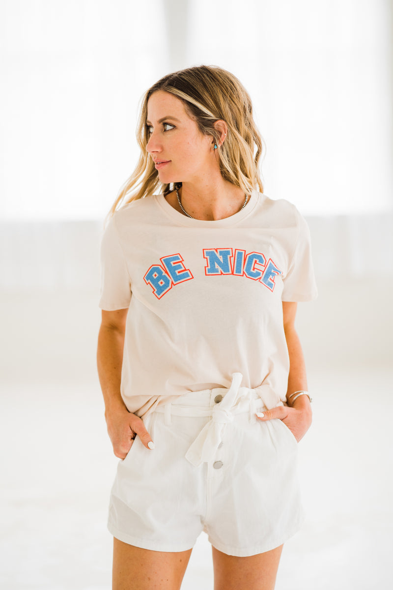 Soft and Stretchy Be Nice Graphic Tee  