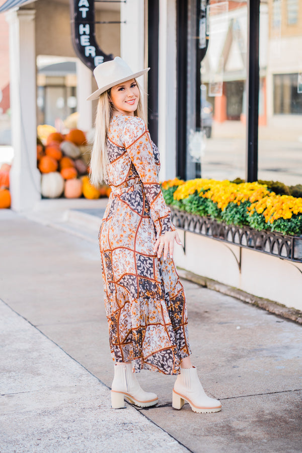 Wrap Bell Sleeve Midi Dress