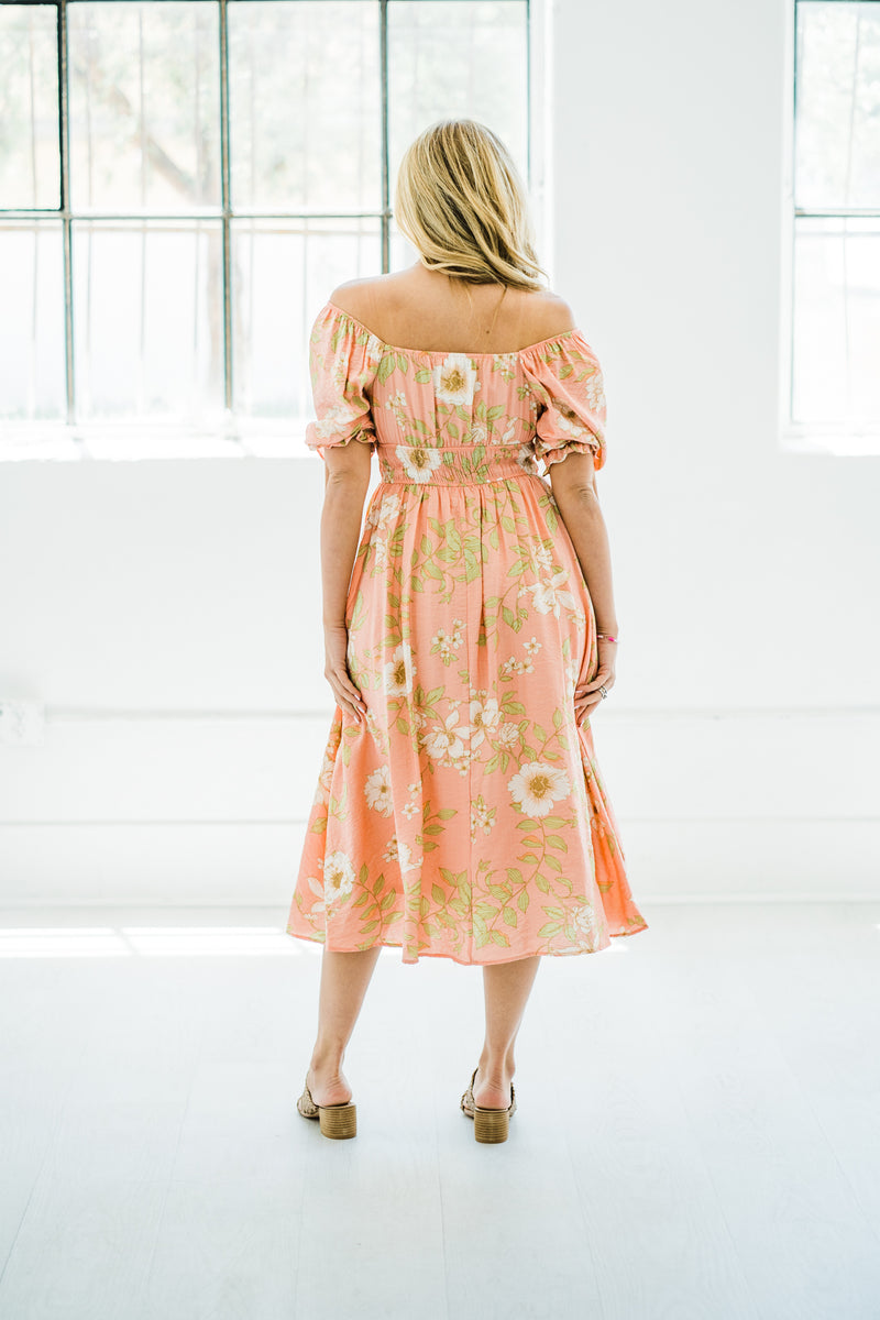 peony midi dress Sail to Sable Katie Navy Peony Midi Dress large