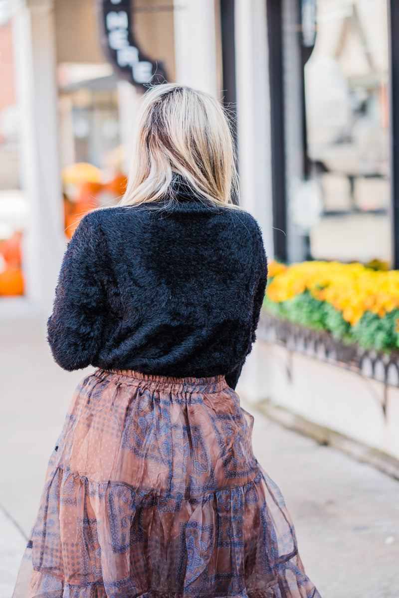 Cozy Up Black Mockneck Sweater