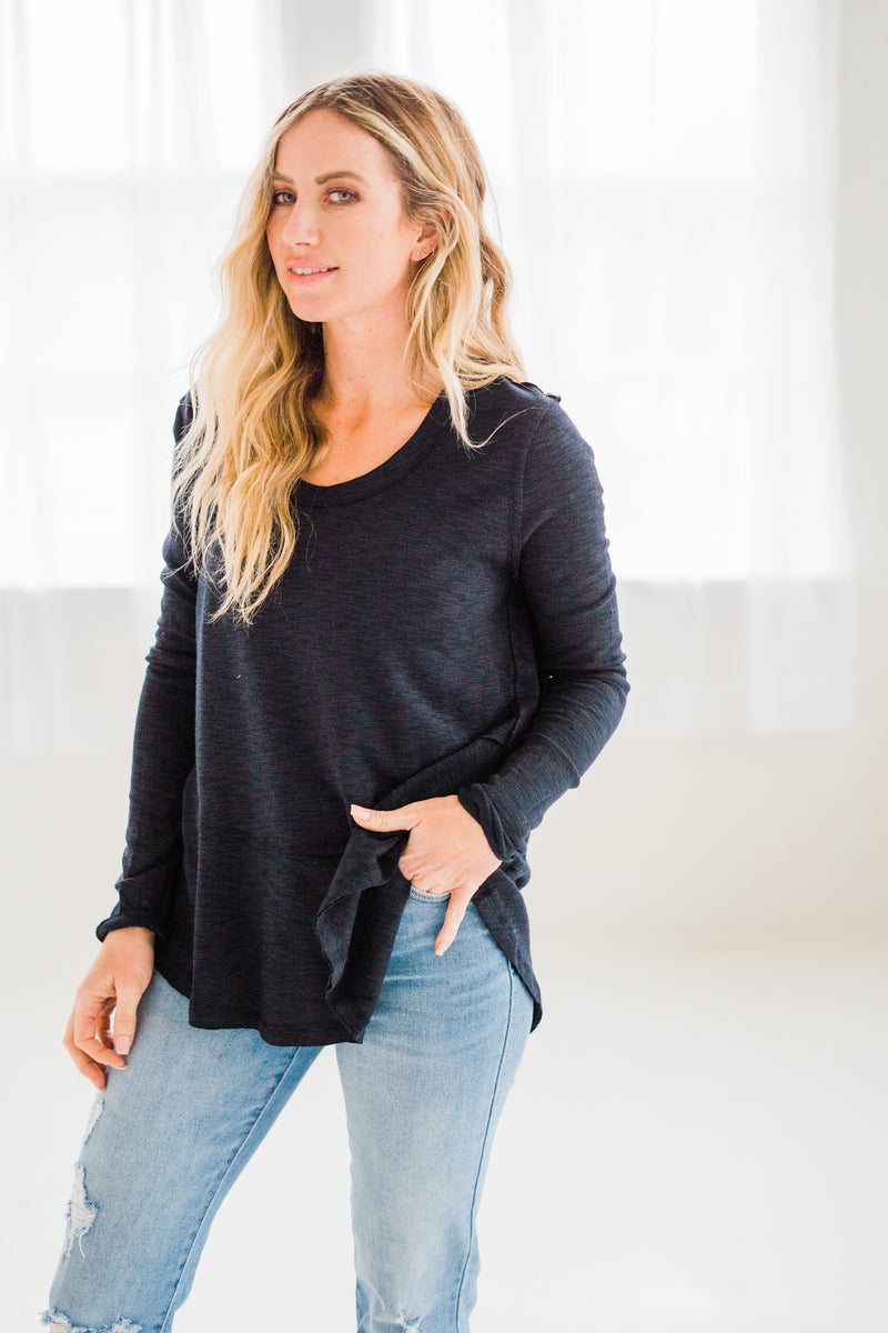 Chrissy  Navy Long Sleeve