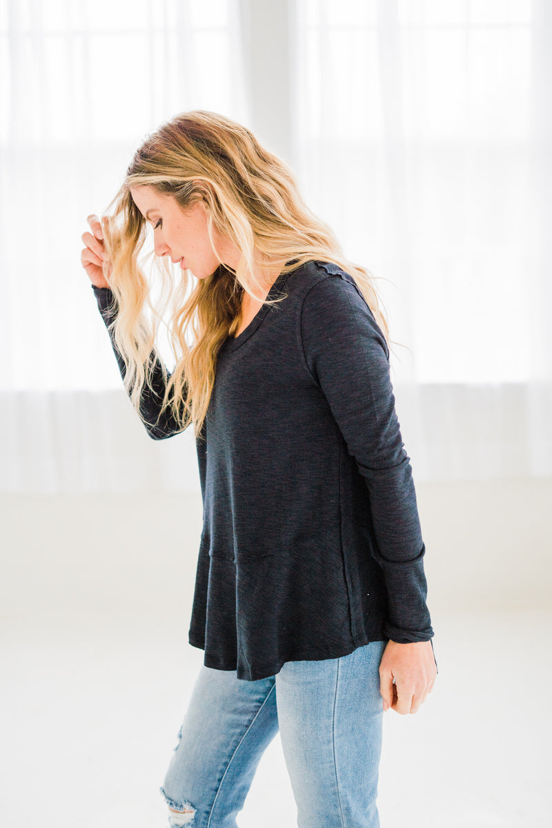 Chrissy  Navy Long Sleeve