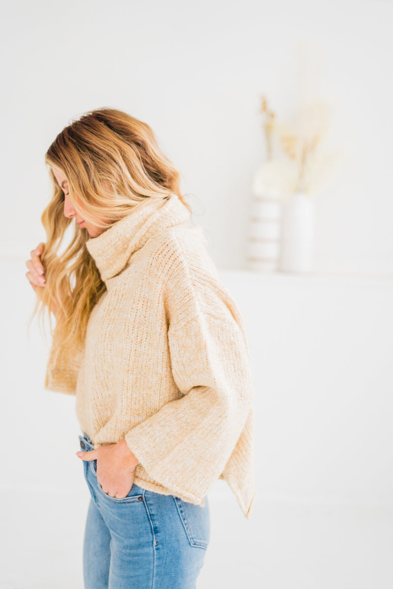 Tan Heathered Knit Sweater