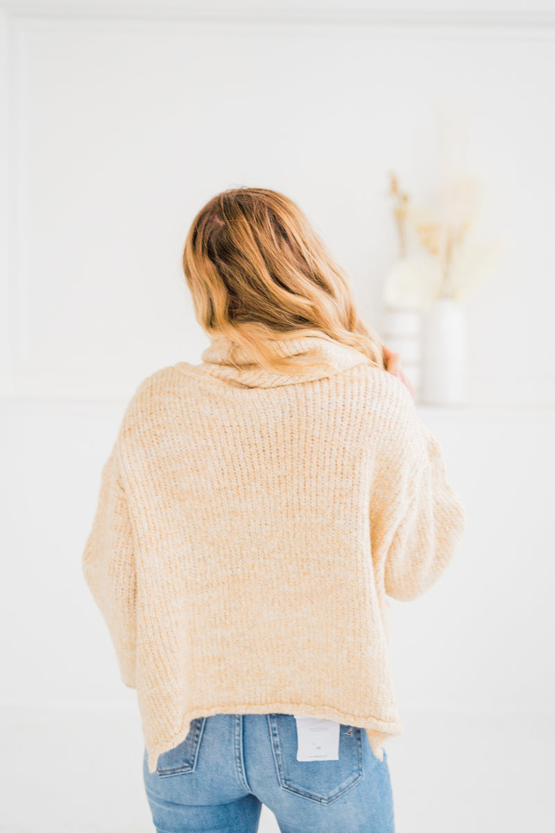 Tan Heathered Knit Sweater