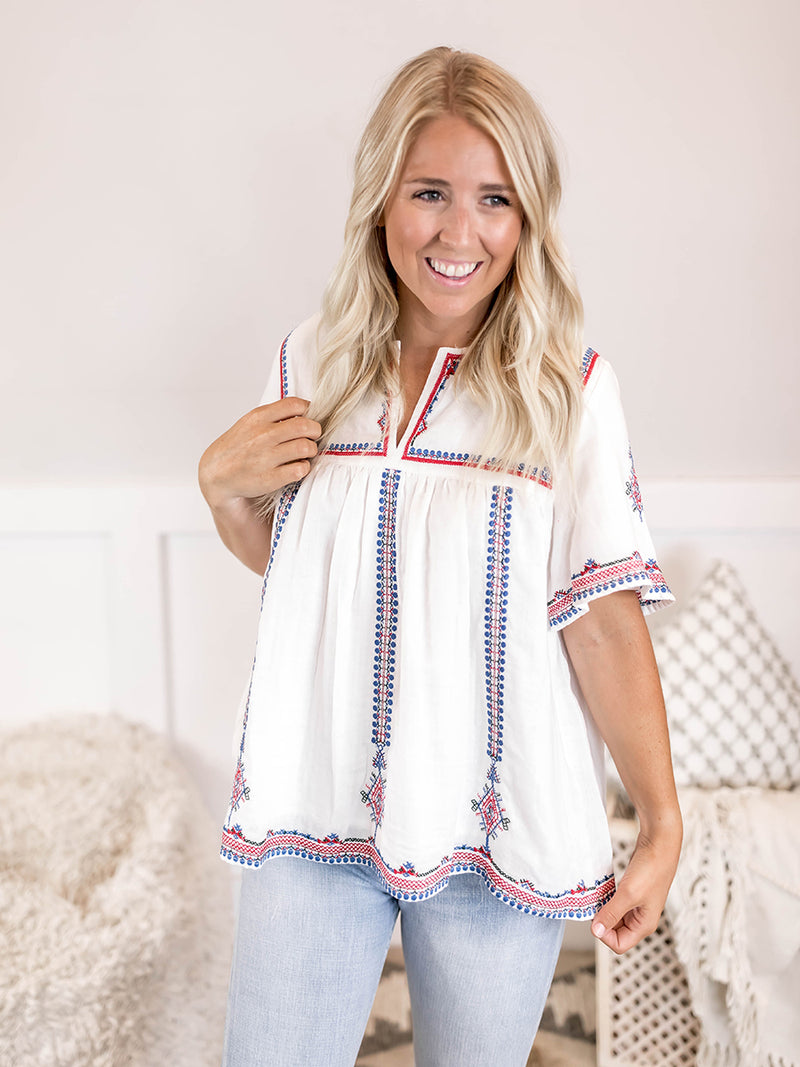 Brielle Embroidered Blouse