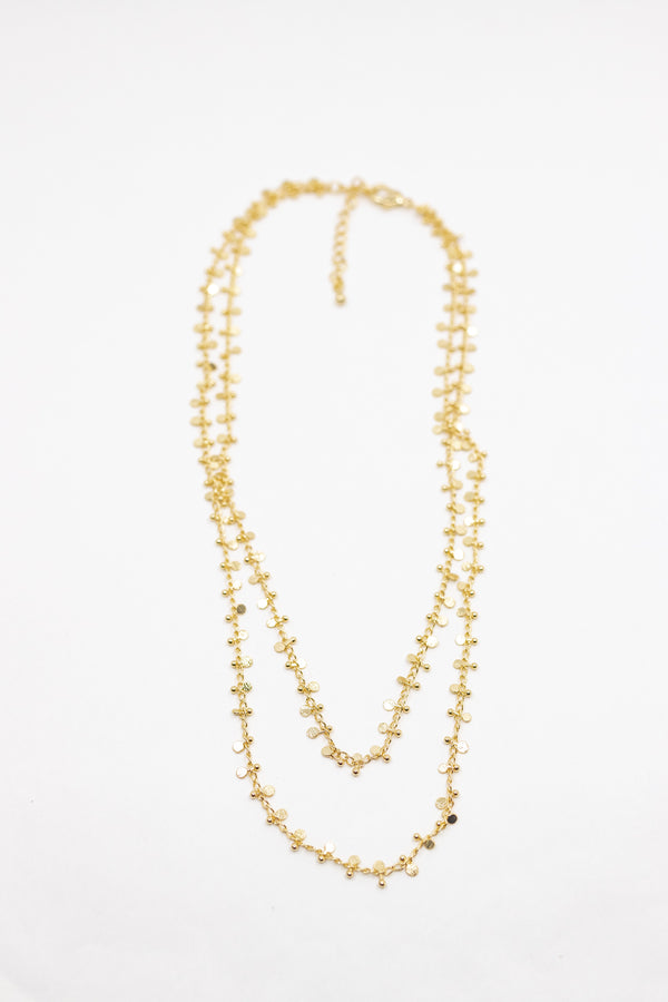Disk Double Layered Necklace