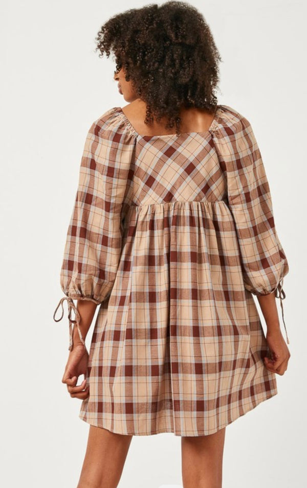 Plaid Babydoll Dress