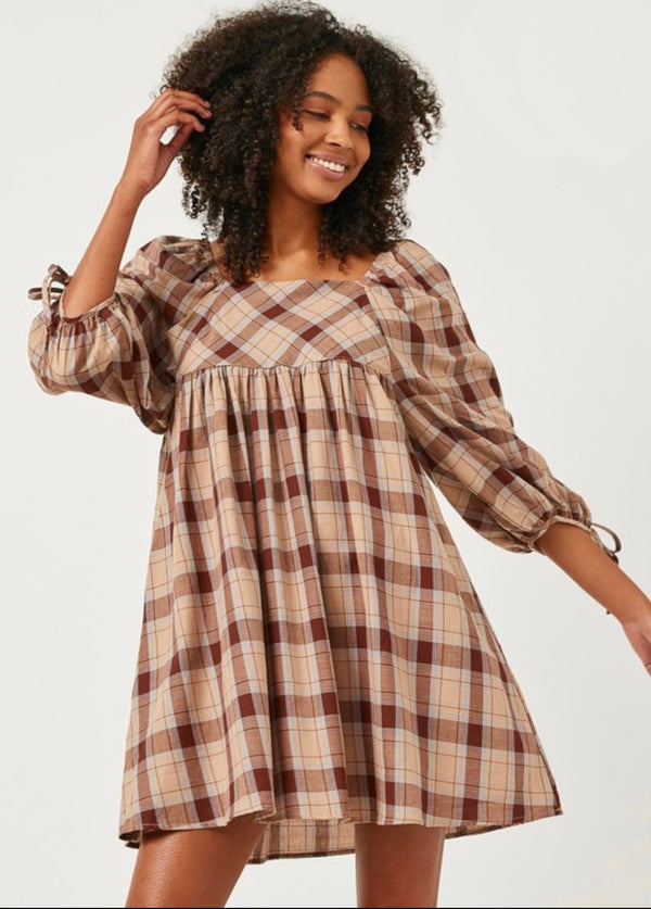 Plaid Babydoll Dress