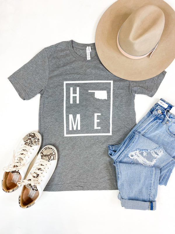 HOME Heather Grey Oklahoma Tee