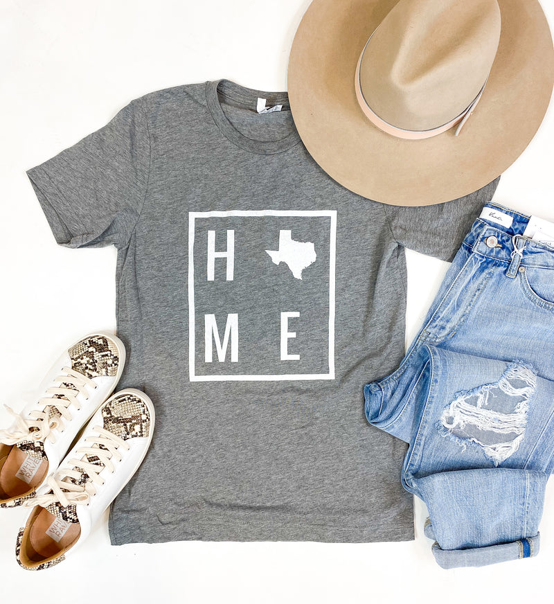 HOME Heather Grey Texas Tee