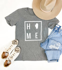 HOME Heather Grey Illinois Tee
