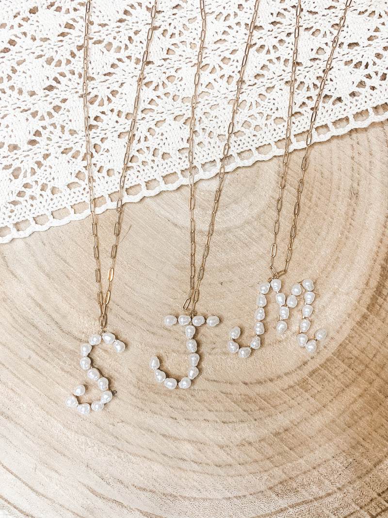 Pearl Initial Necklace