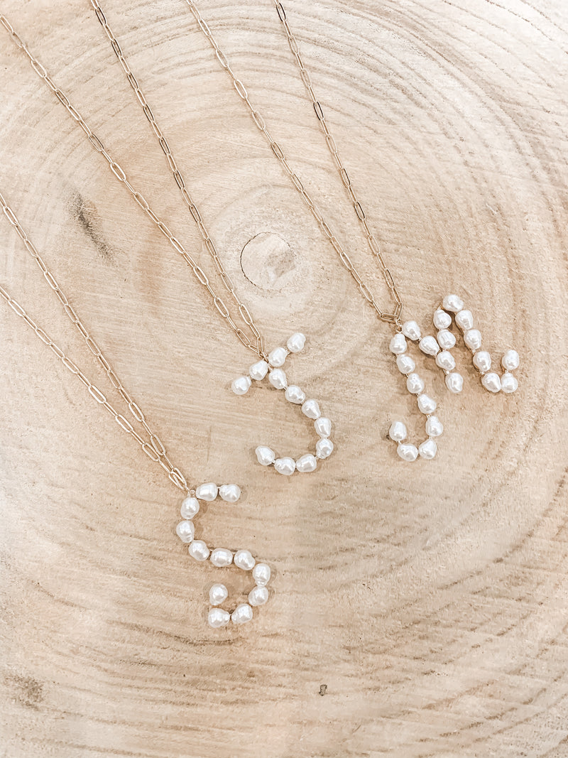 Pearl Initial Necklace