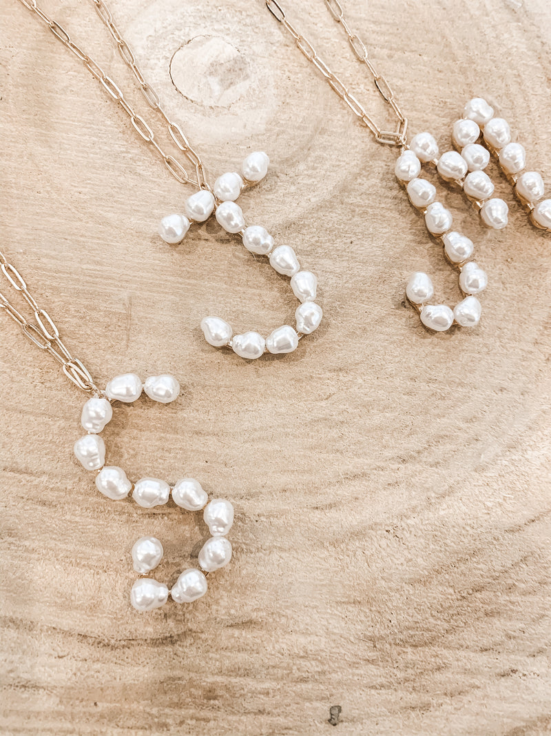 Pearl Initial Necklace