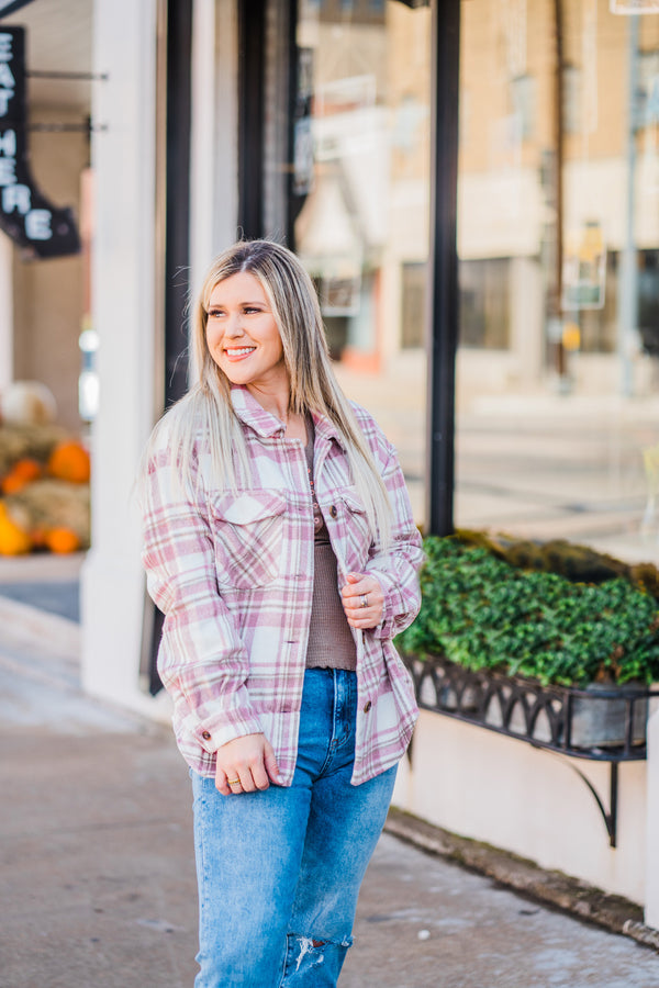 Winnie Mauve + Taupe Plaid Jacket