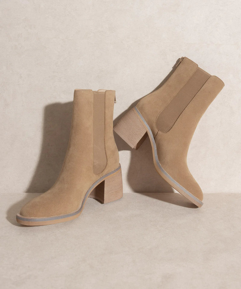 Olivia Khaki Suede Chelsea Boot