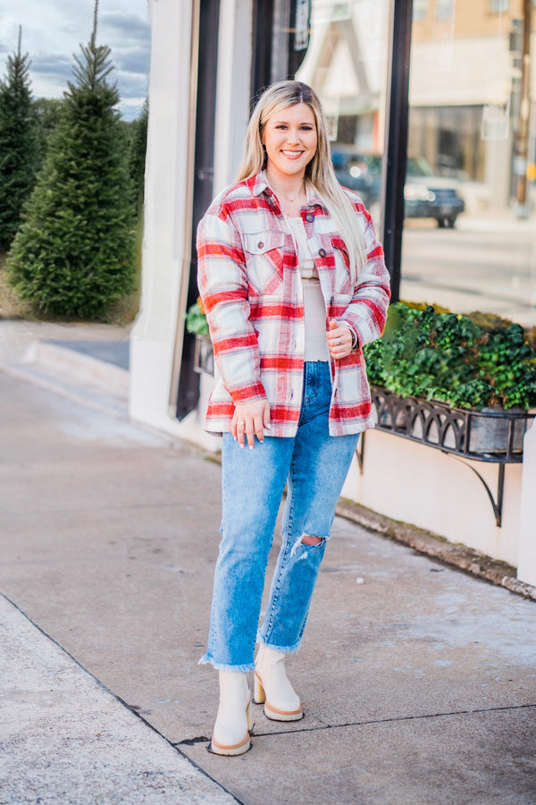 Plaid Longline Jacket