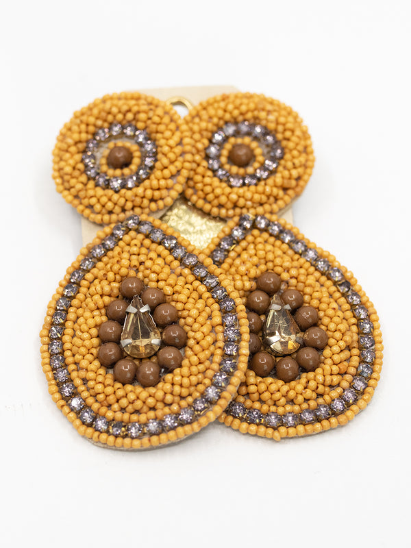 Boho Mustard Beaded Earring