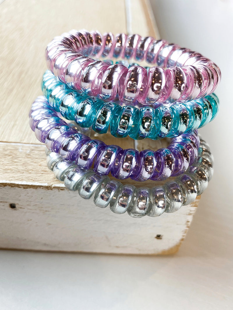 Iridescent Coil Hair Ties