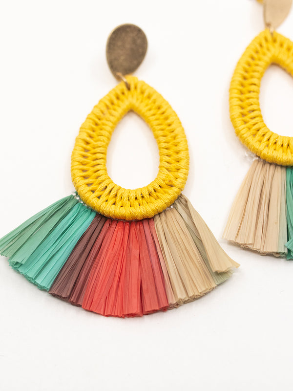 Multicolor Drop Fan Earring