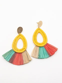 Multicolor Drop Fan Earring