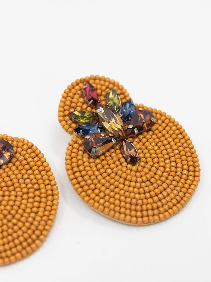 Beaded Gem Drop Earring