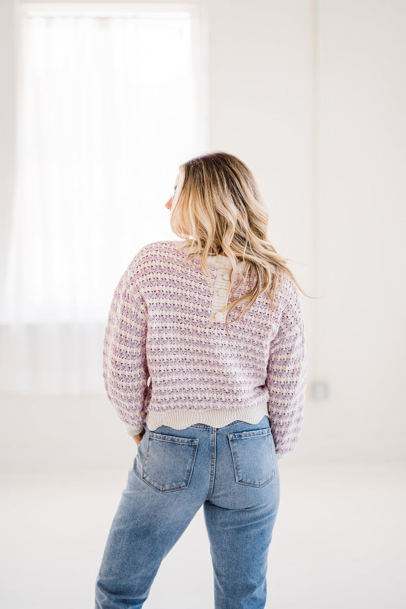 Lavender Detailed Knit Sweater