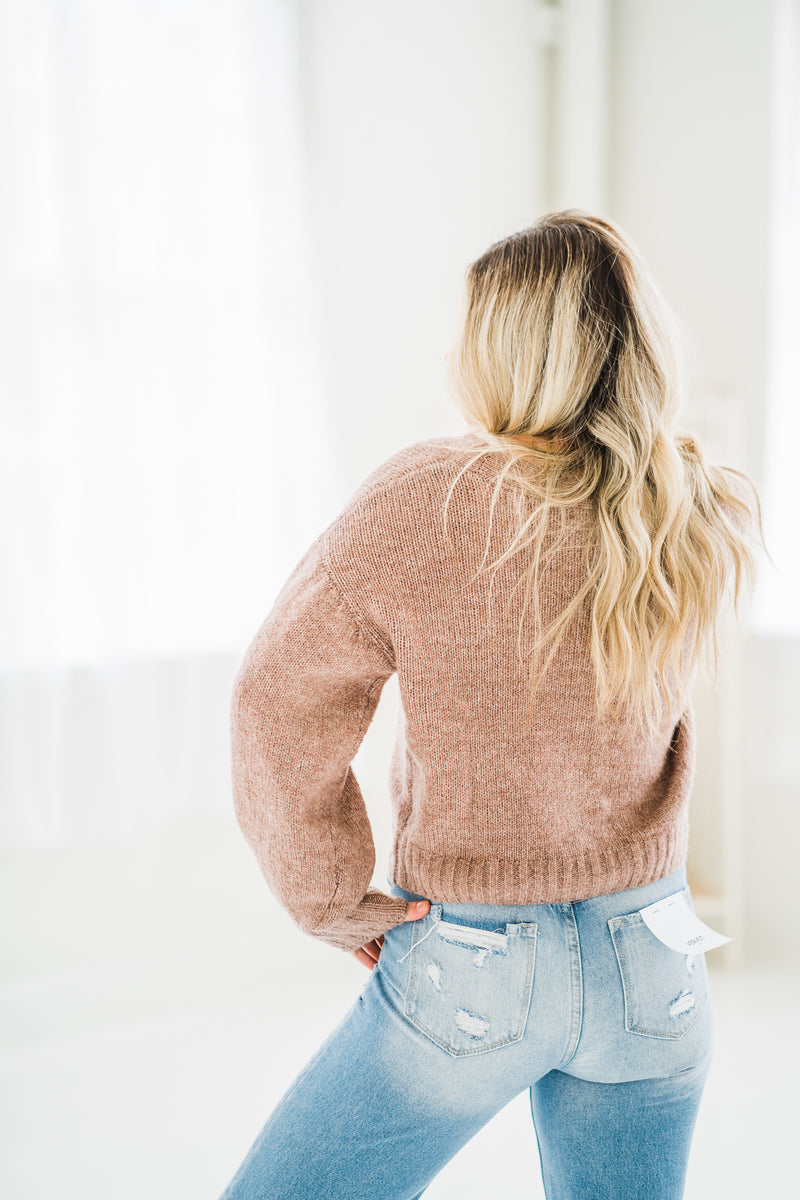 Winnie Mocha Button Cardigan