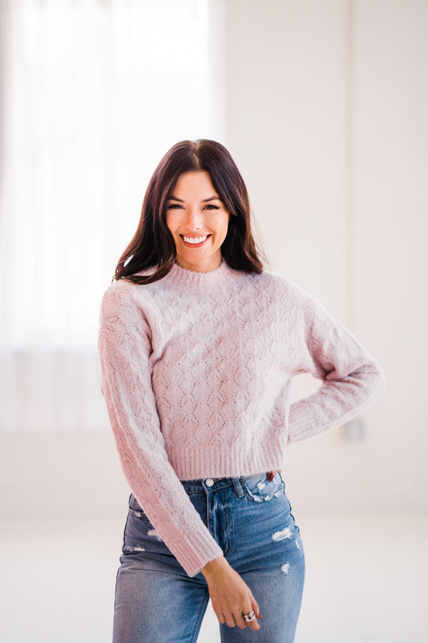 Detailed Knit Blush Sweater
