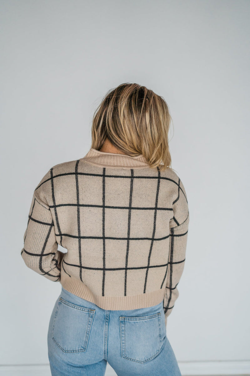 Henley Windowpane Sweater
