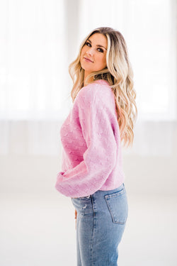 Brighten Up in Pink Sweater