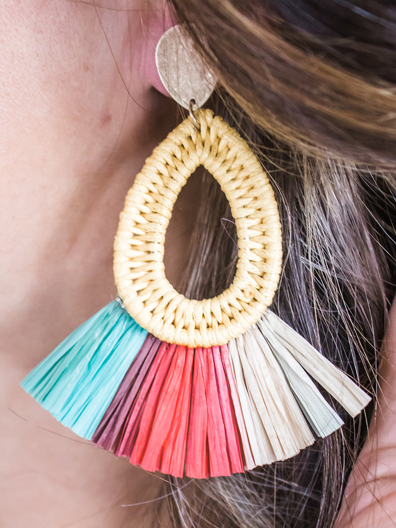 Multicolor Drop Fan Earring