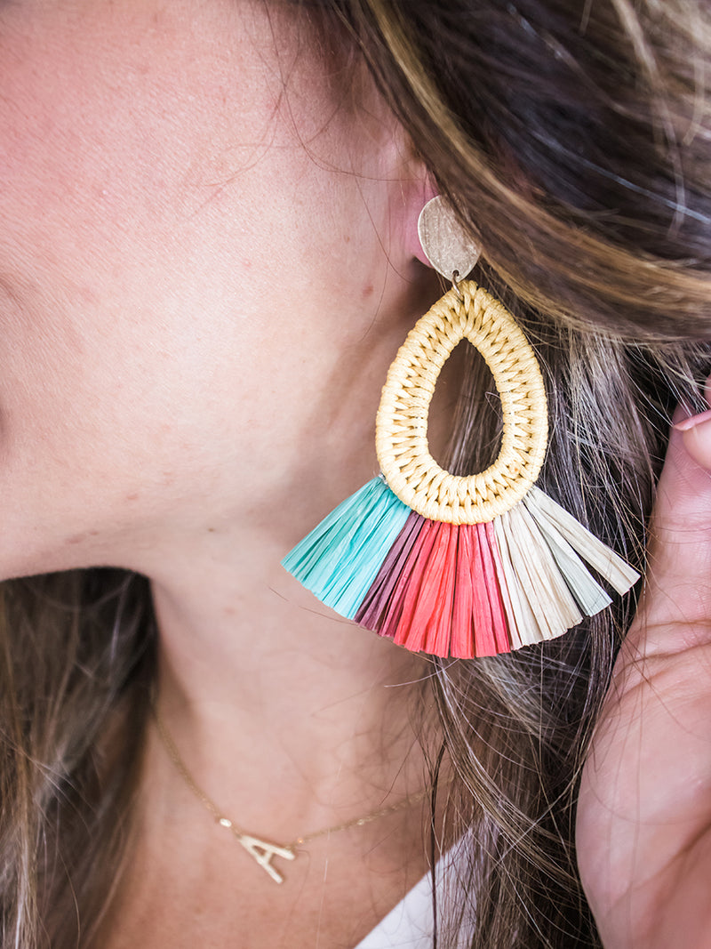 Multicolor Drop Fan Earring