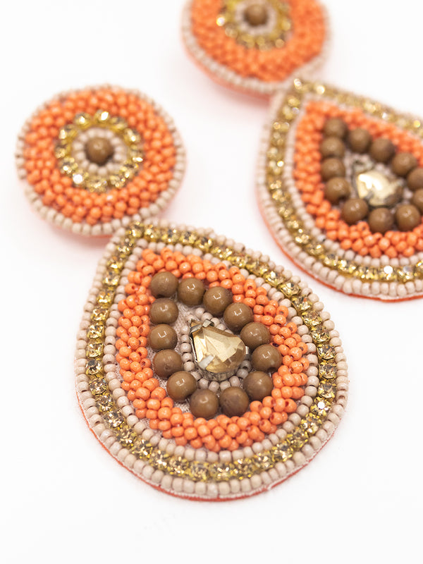 Boho Coral Beaded Earring