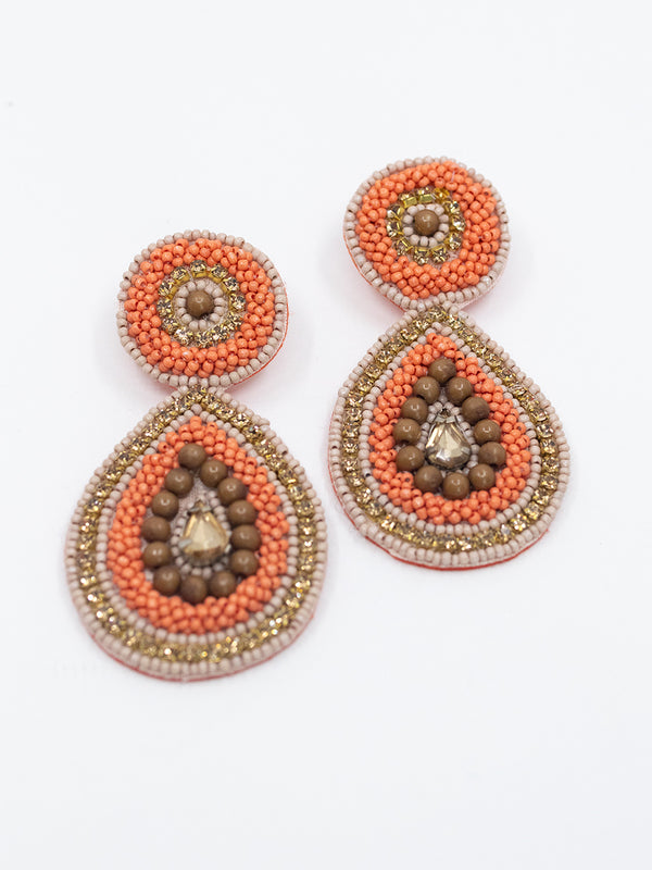 Boho Coral Beaded Earring