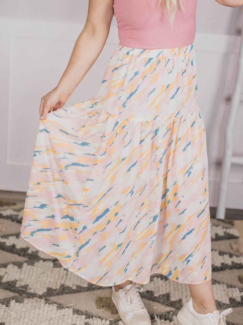 Jazzy Painted Flowy Skirt