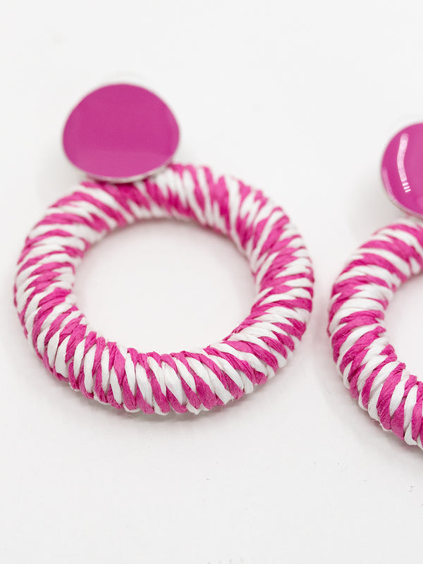 Fuchsia Wrapped Hoops