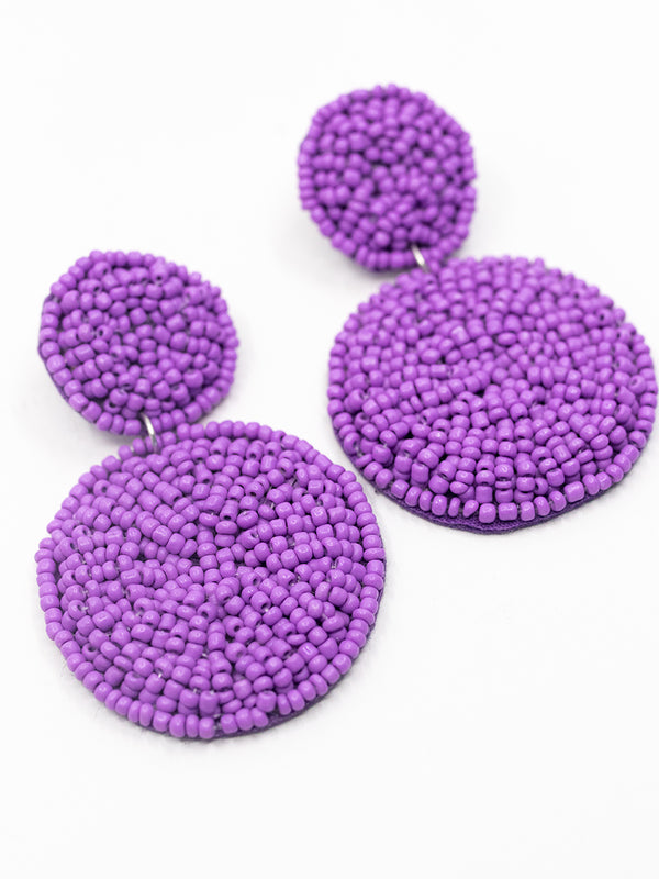 Lilac Bead Drop Earring