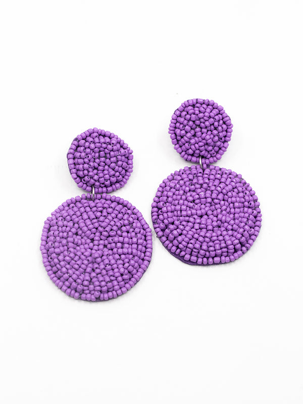 Lilac Bead Drop Earring