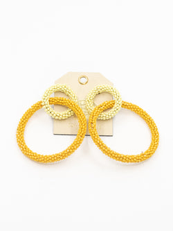 Shades of Yellow Beaded Earring