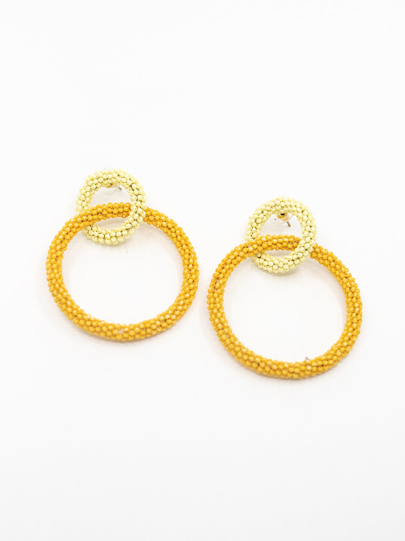 Shades of Yellow Beaded Earring